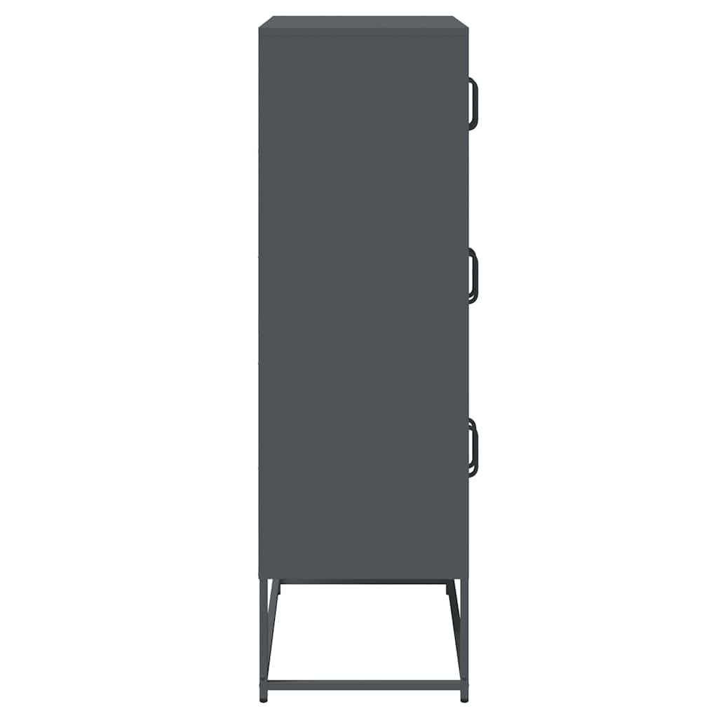 højskab 68x39x123 cm stål antracitgrå