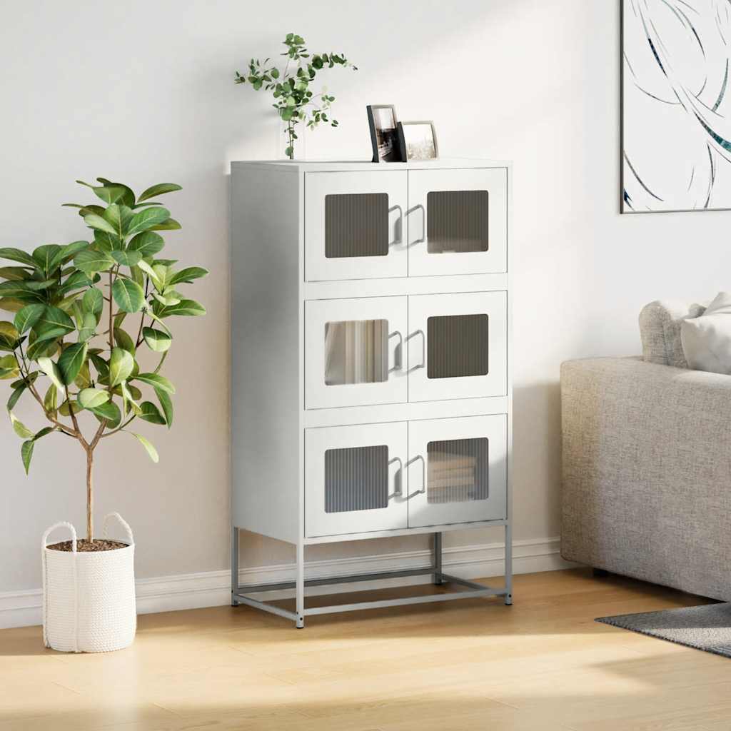 højskab 68x39x123 cm stål hvid