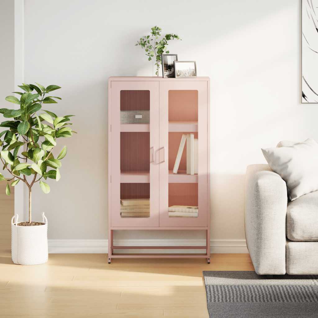 højskab 68x39x123 cm stål lyserød