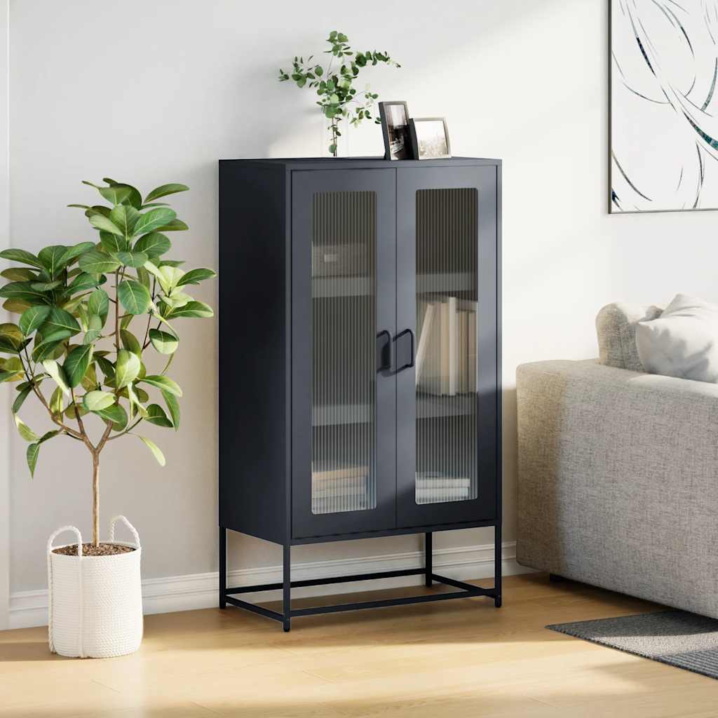 højskab 68x39x123 cm stål antracitgrå