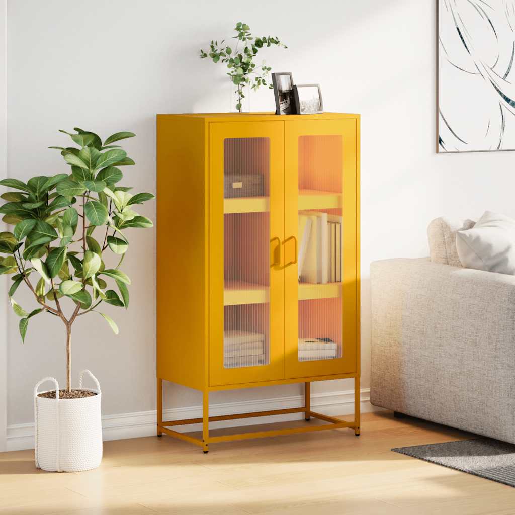 højskab 68x39x123 cm stål sennepsgul