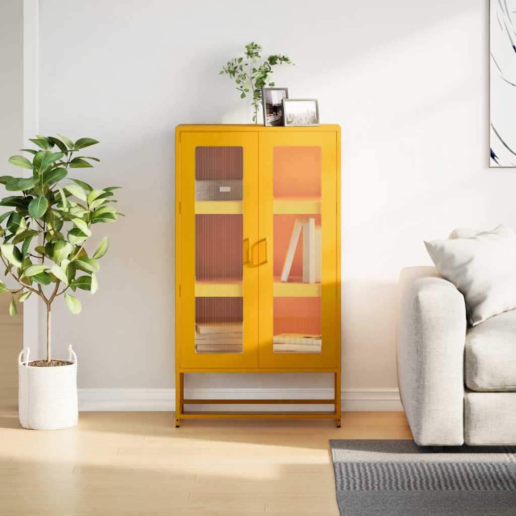 højskab 68x39x123 cm stål sennepsgul