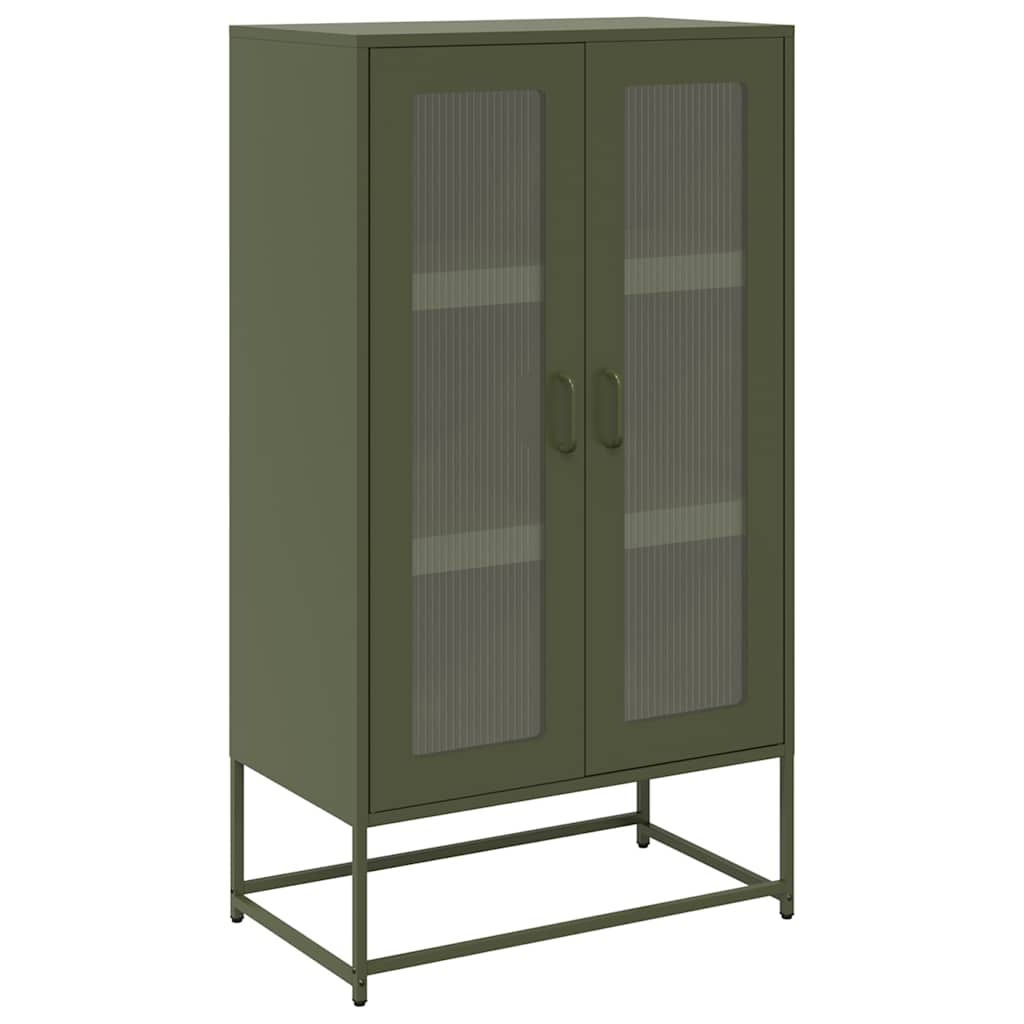 højskab 68x39x123 cm stål olivengrøn