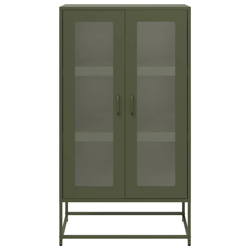 højskab 68x39x123 cm stål olivengrøn