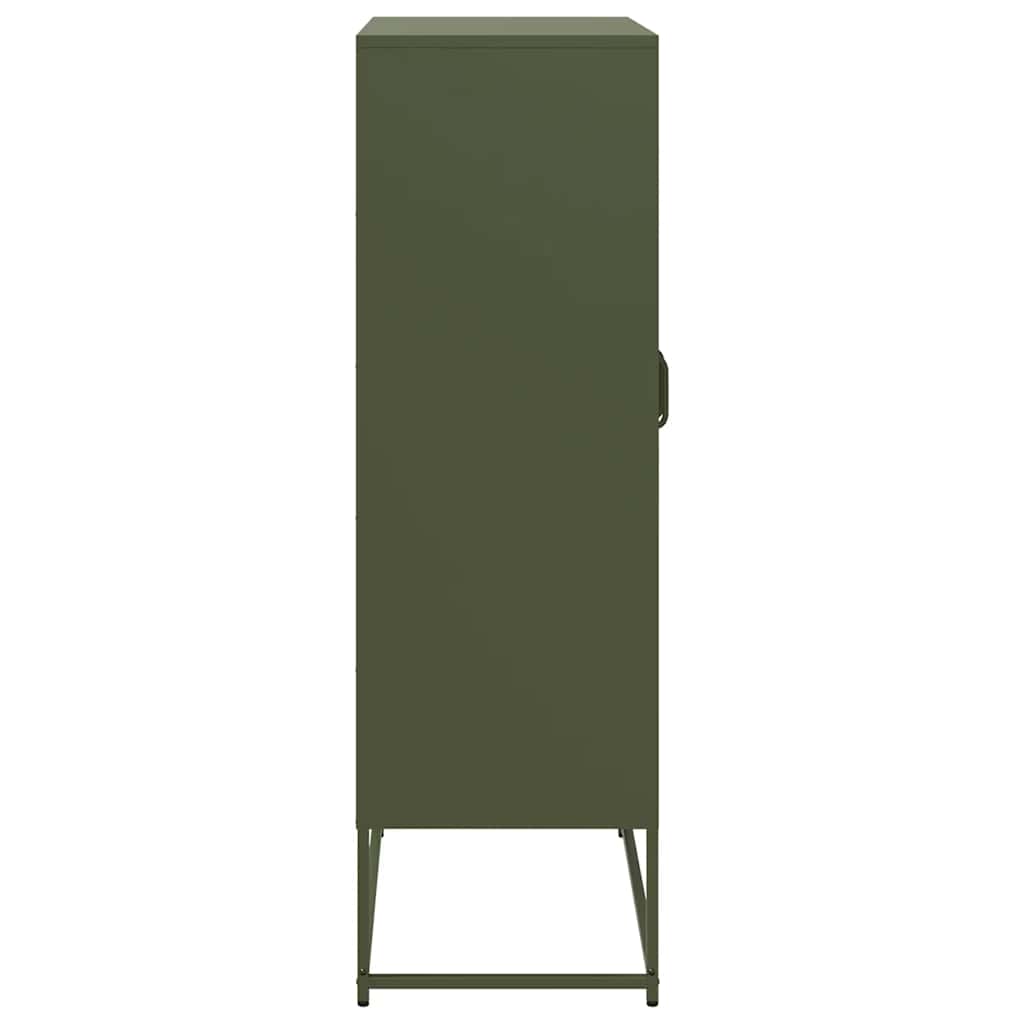 højskab 68x39x123 cm stål olivengrøn