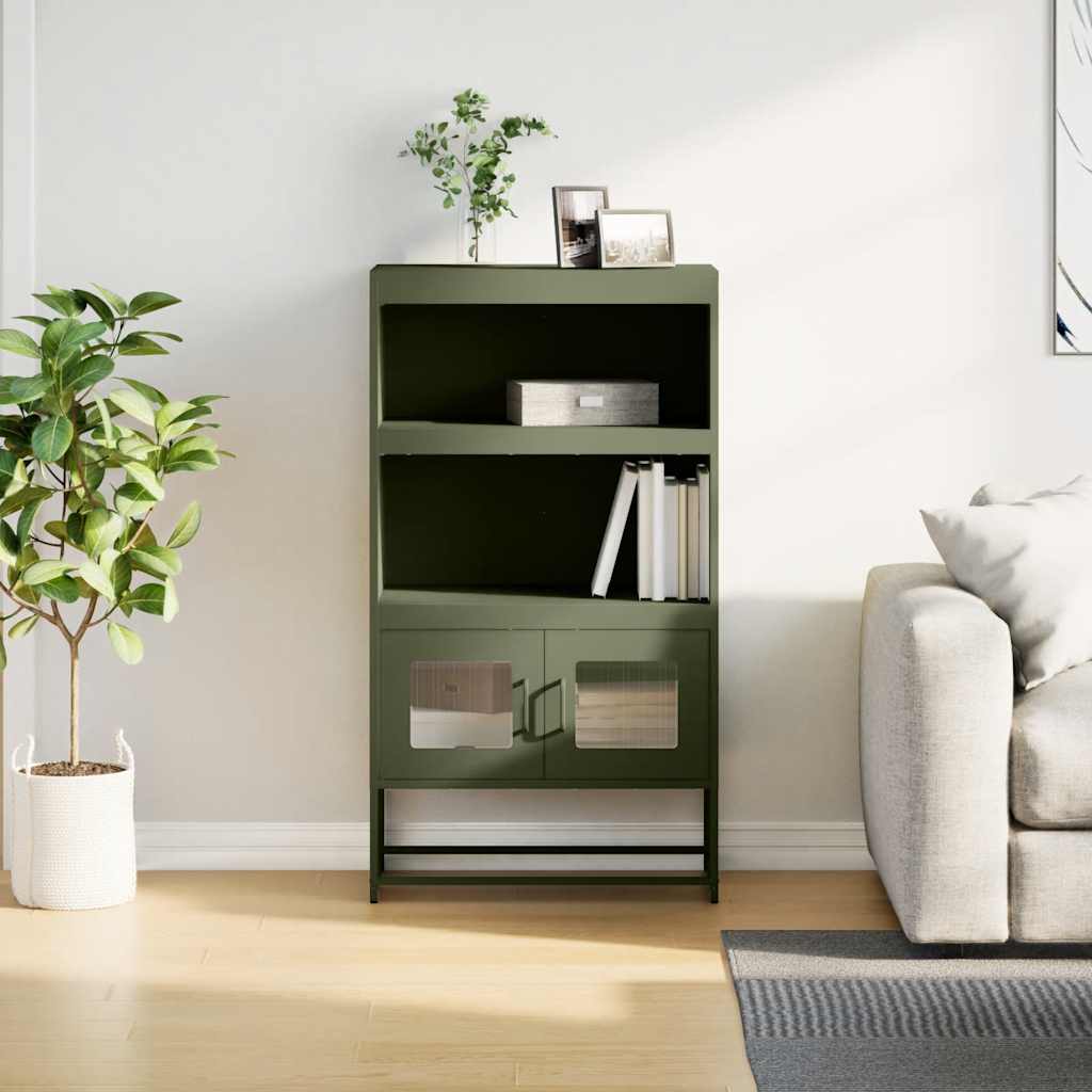 højskab 68x39x123 cm stål olivengrøn