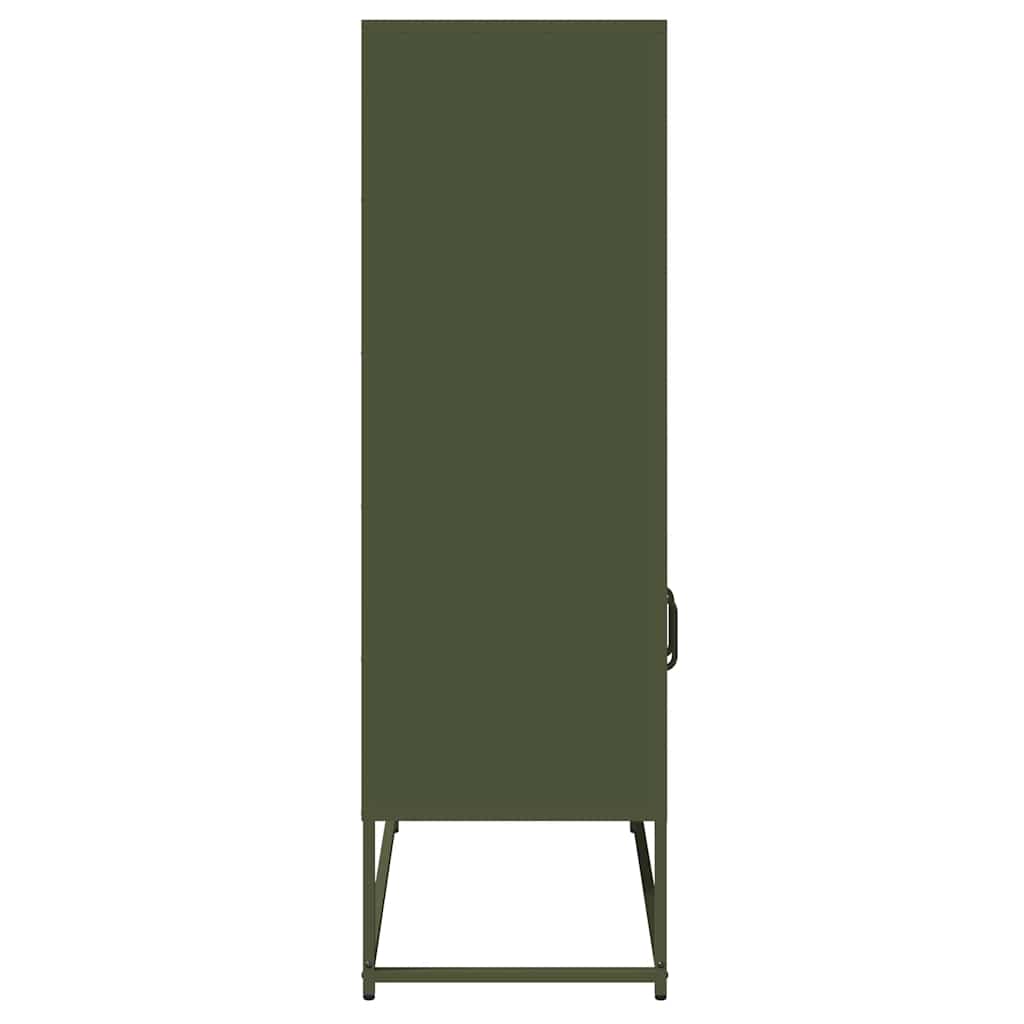 højskab 68x39x123 cm stål olivengrøn