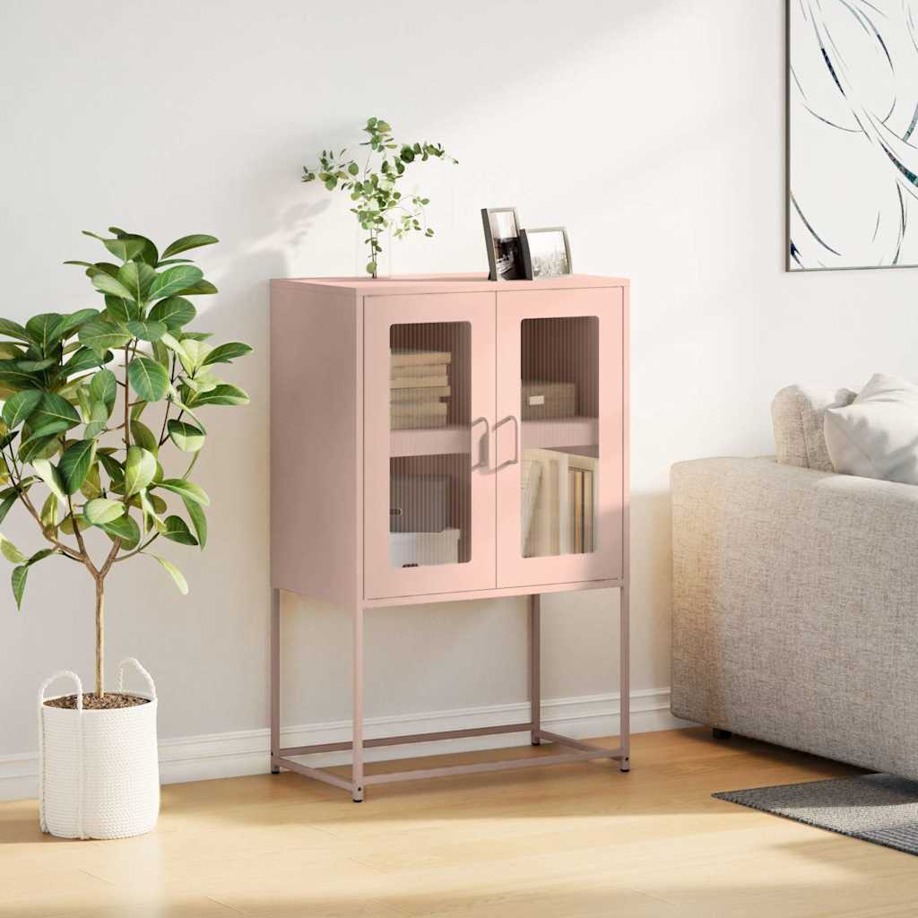 højskab 68x39x107 cm stål lyserød