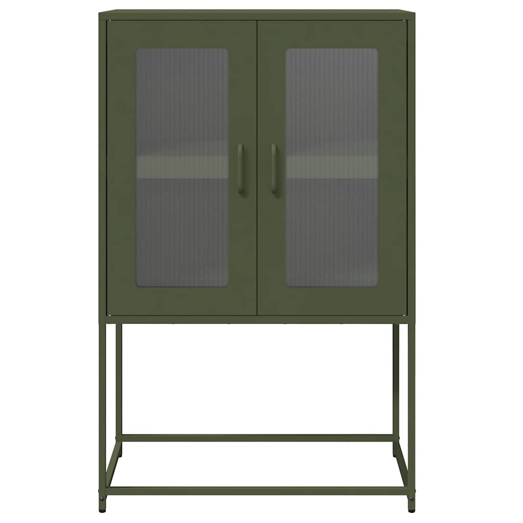højskab 68x39x107 cm stål olivengrøn