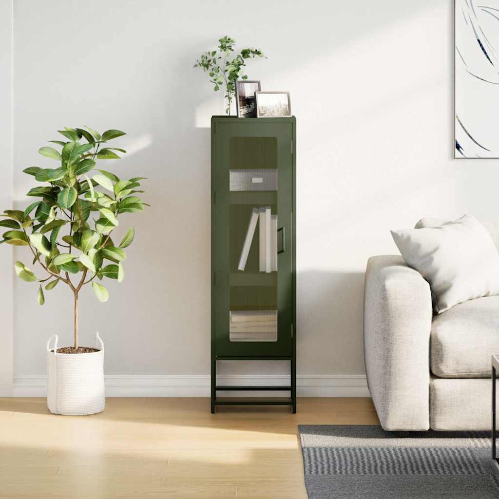 skab 36x39x123 cm koldvalset stål olivengrøn