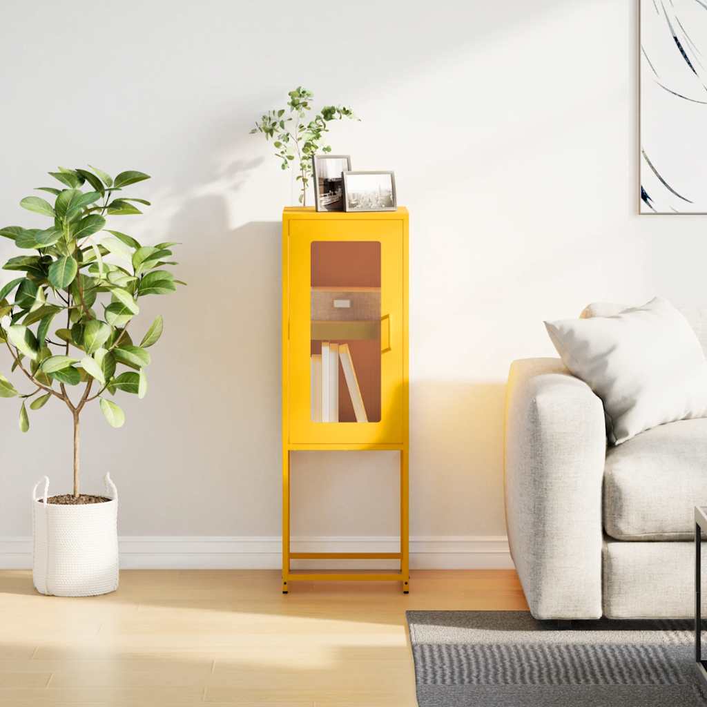 skab 36x39x107 cm koldvalset stål sennepsgul