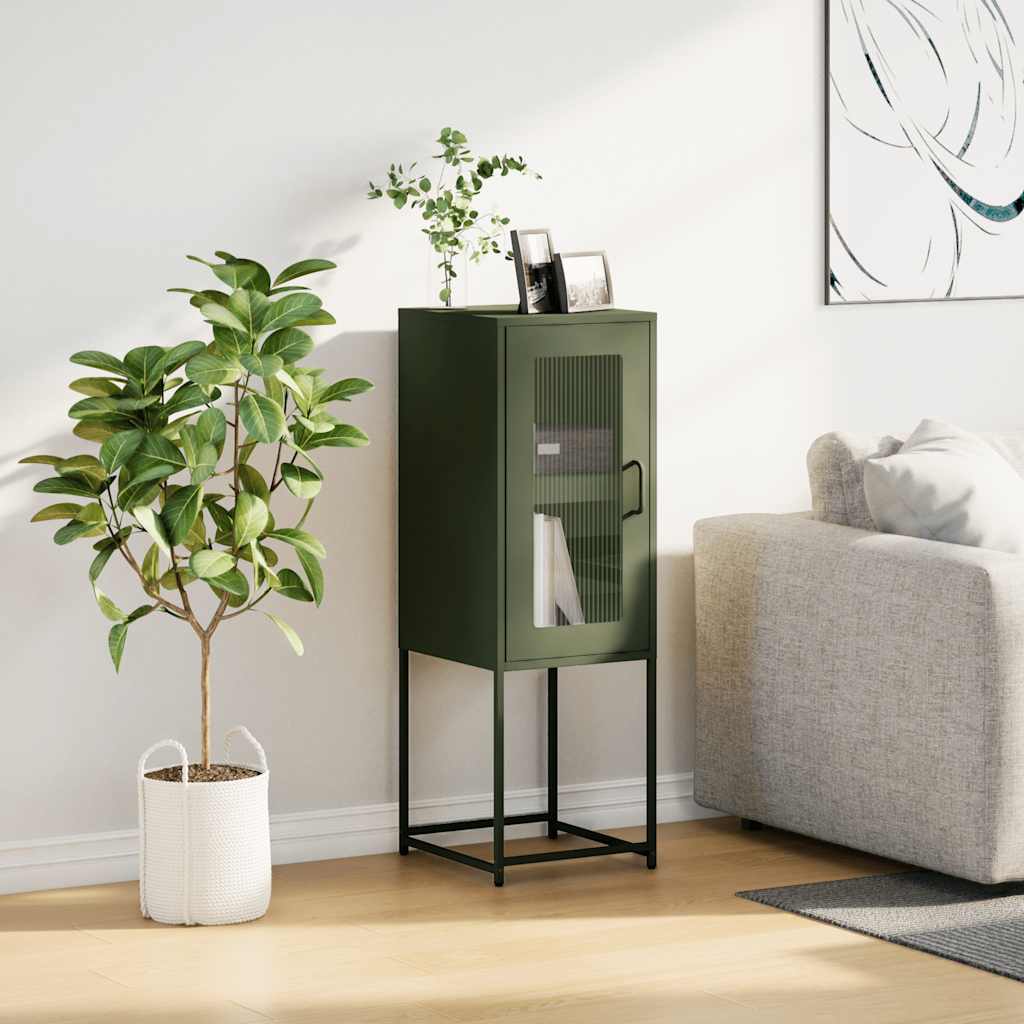 skab 36x39x107 cm koldvalset stål olivengrøn