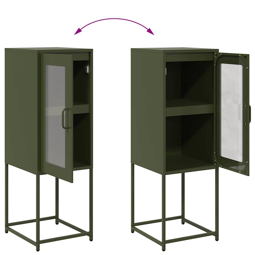 skab 36x39x107 cm koldvalset stål olivengrøn