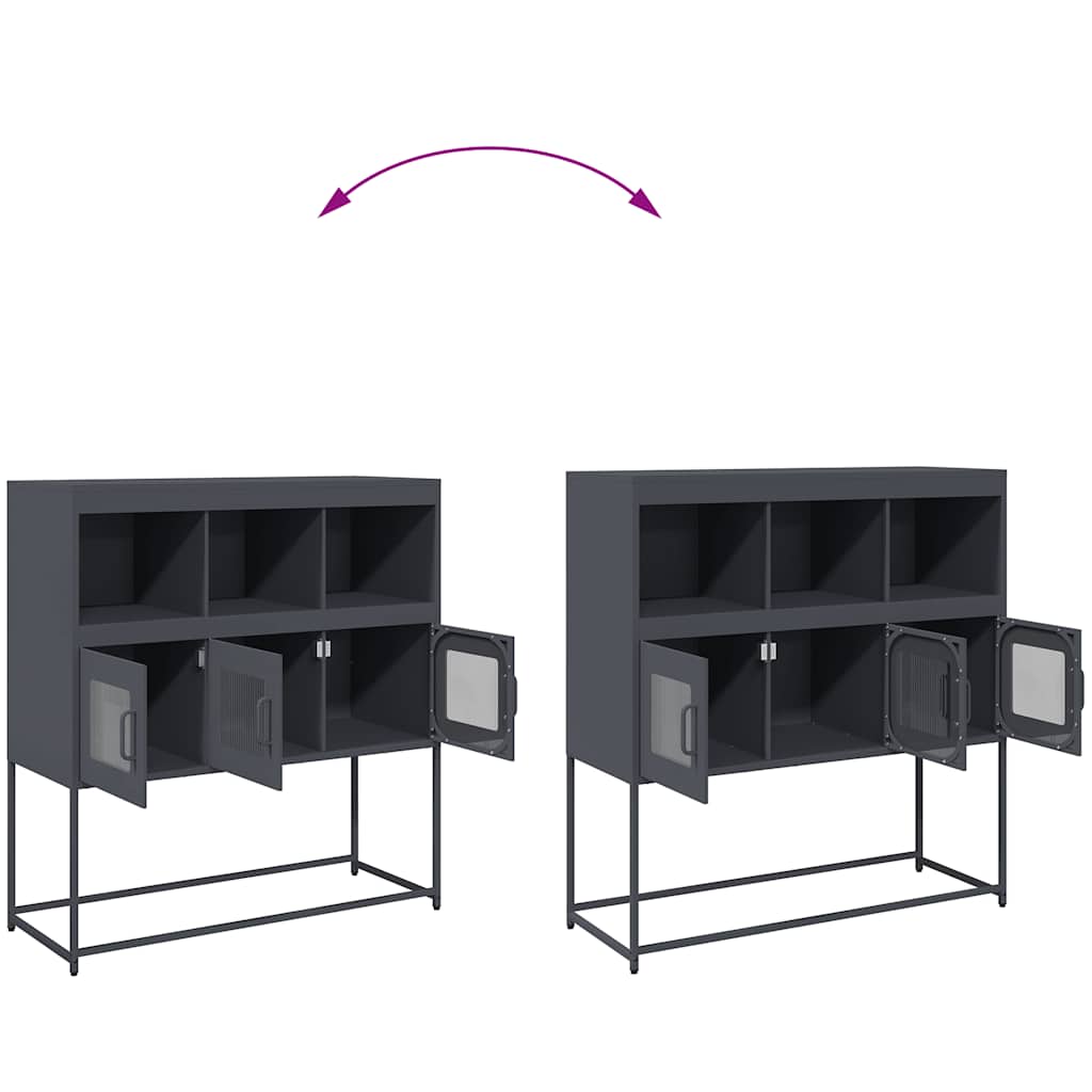 skænk 100,5x39x107 cm koldvalset stål antracitgrå