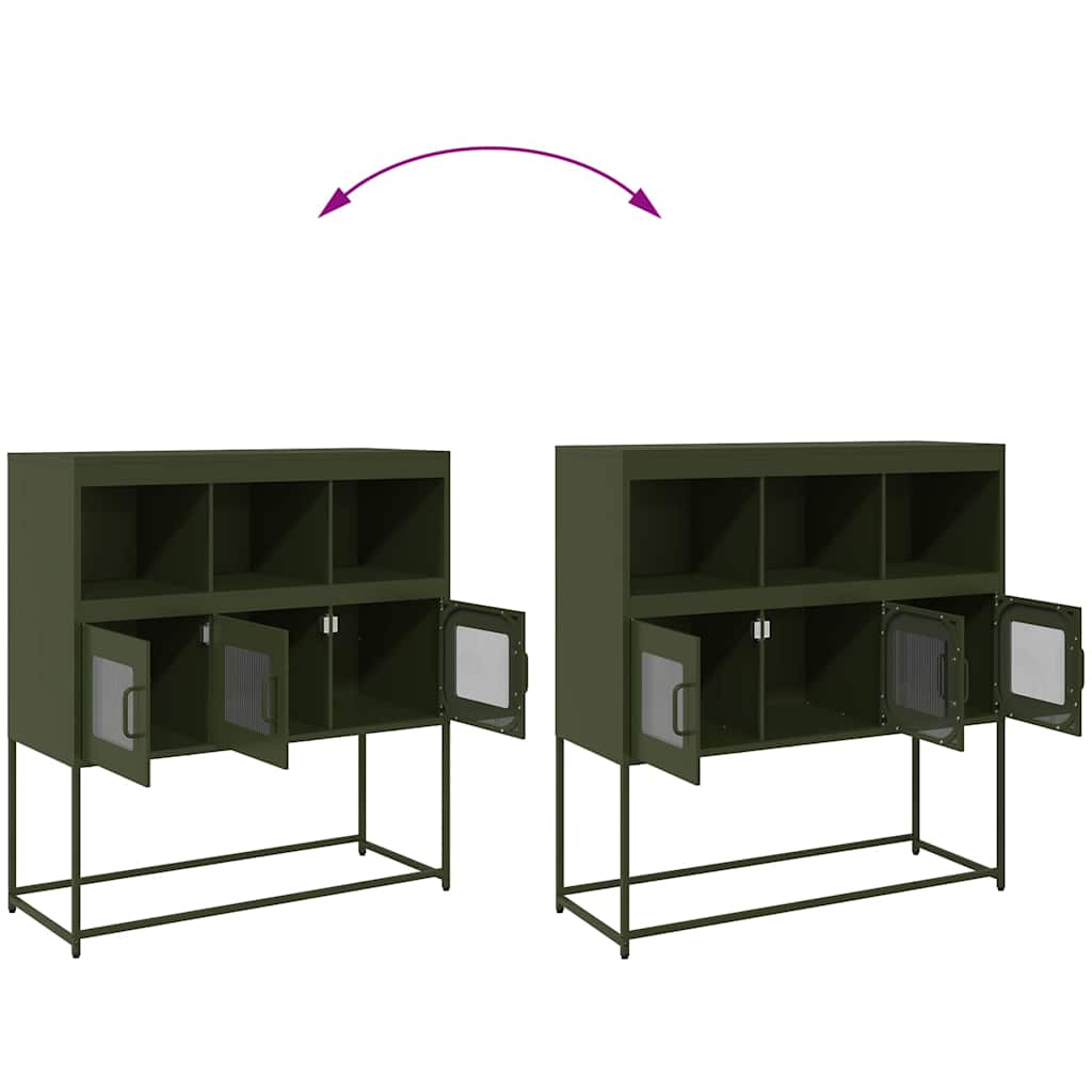 skab 100,5x39x107 cm koldvalset stål olivengrøn