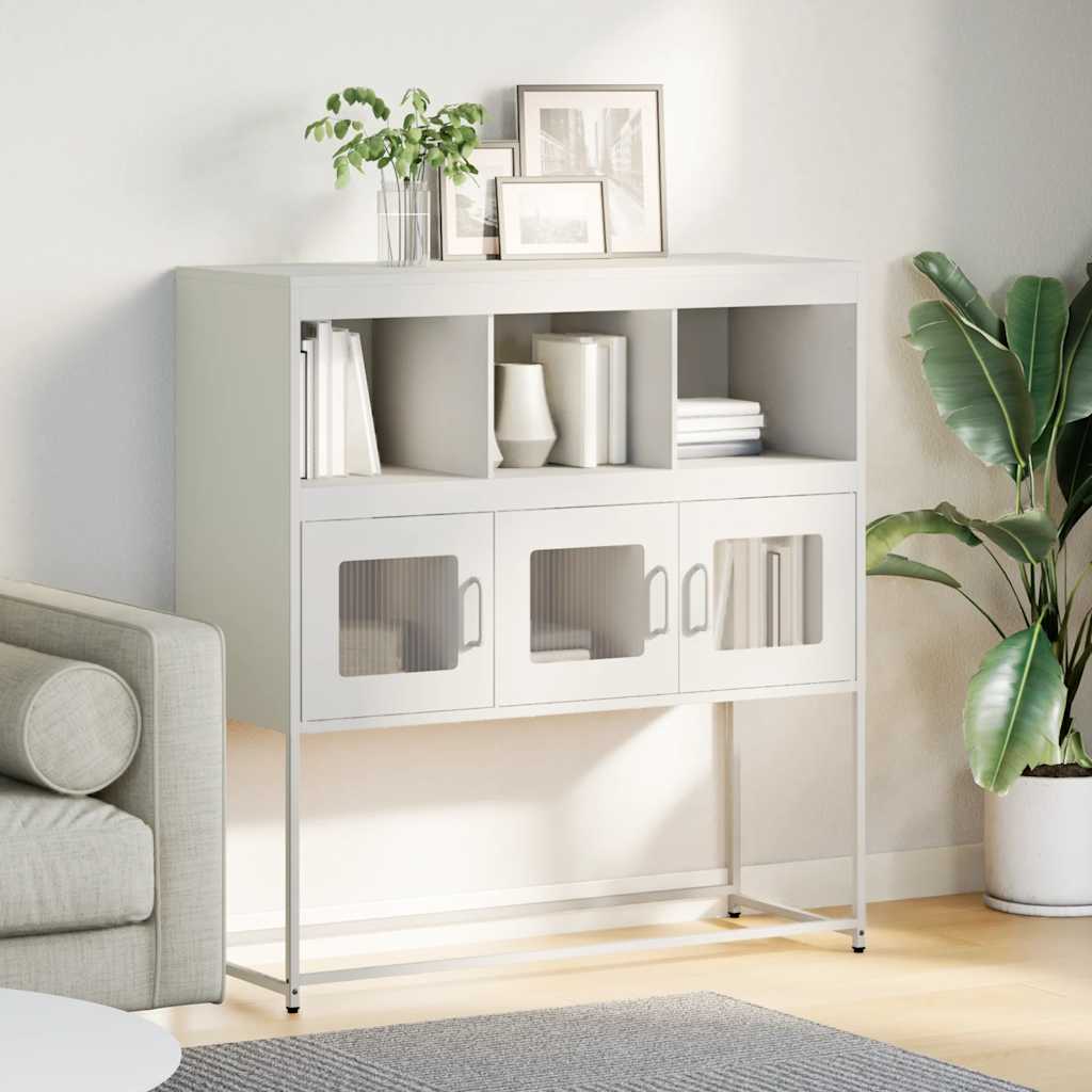 skænk 100,5x39x107 cm koldvalset stål hvid