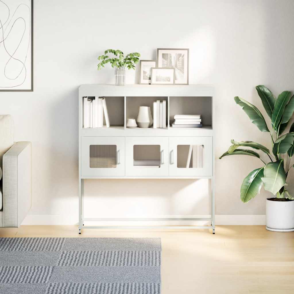 skænk 100,5x39x107 cm koldvalset stål hvid