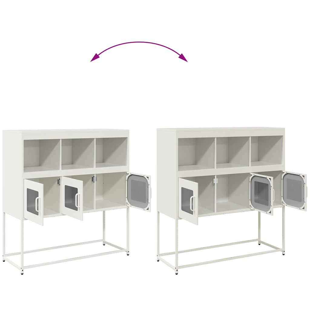 skænk 100,5x39x107 cm koldvalset stål hvid