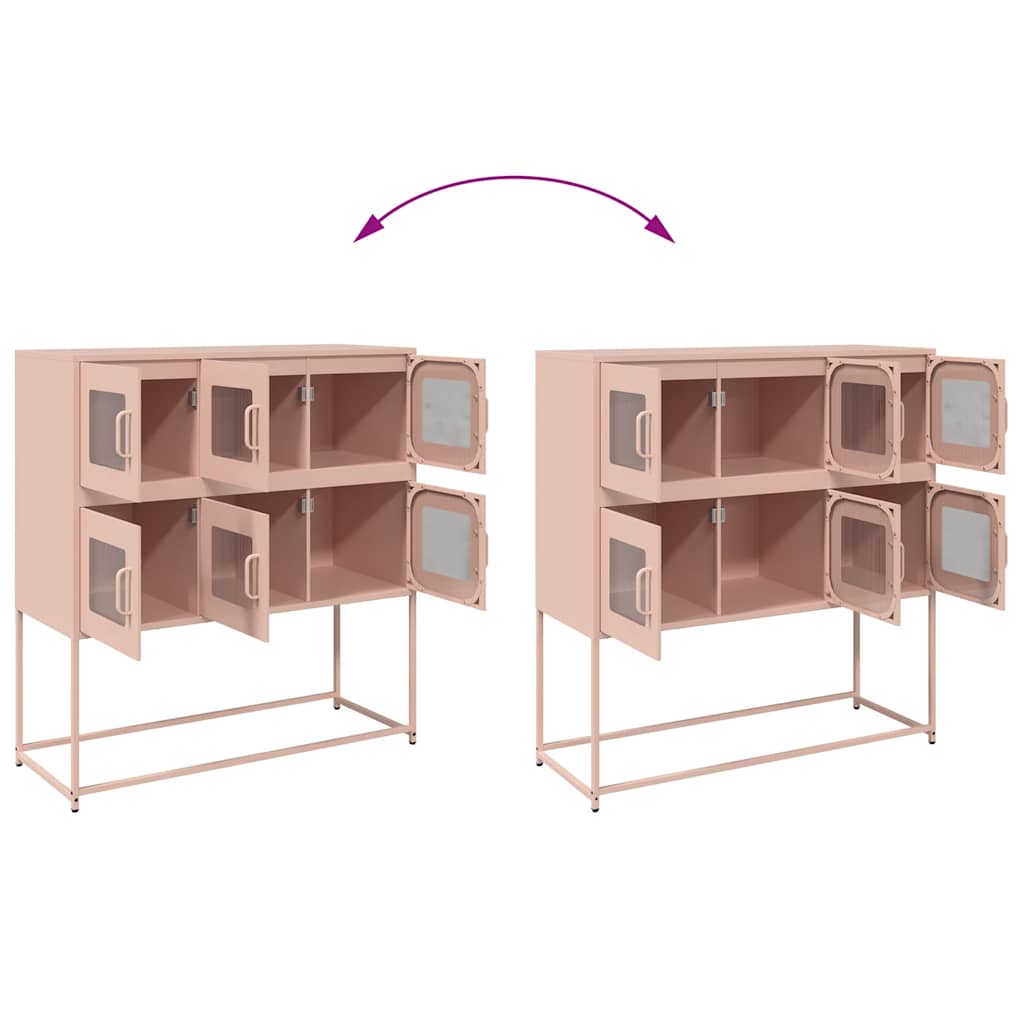 skænk 100,5x39x107 cm koldvalset stål lyserød