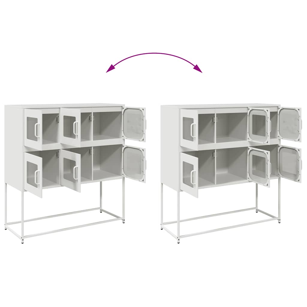 skænk 100,5x39x107 cm koldvalset stål hvid