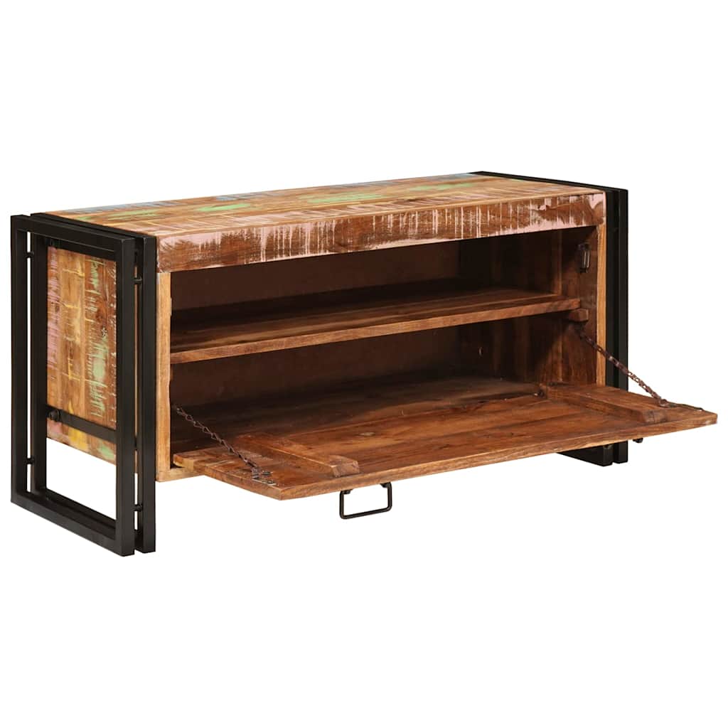 Sko skab med hylde Brun 90 x 38 x 45 cm Massivt genanvendt træ