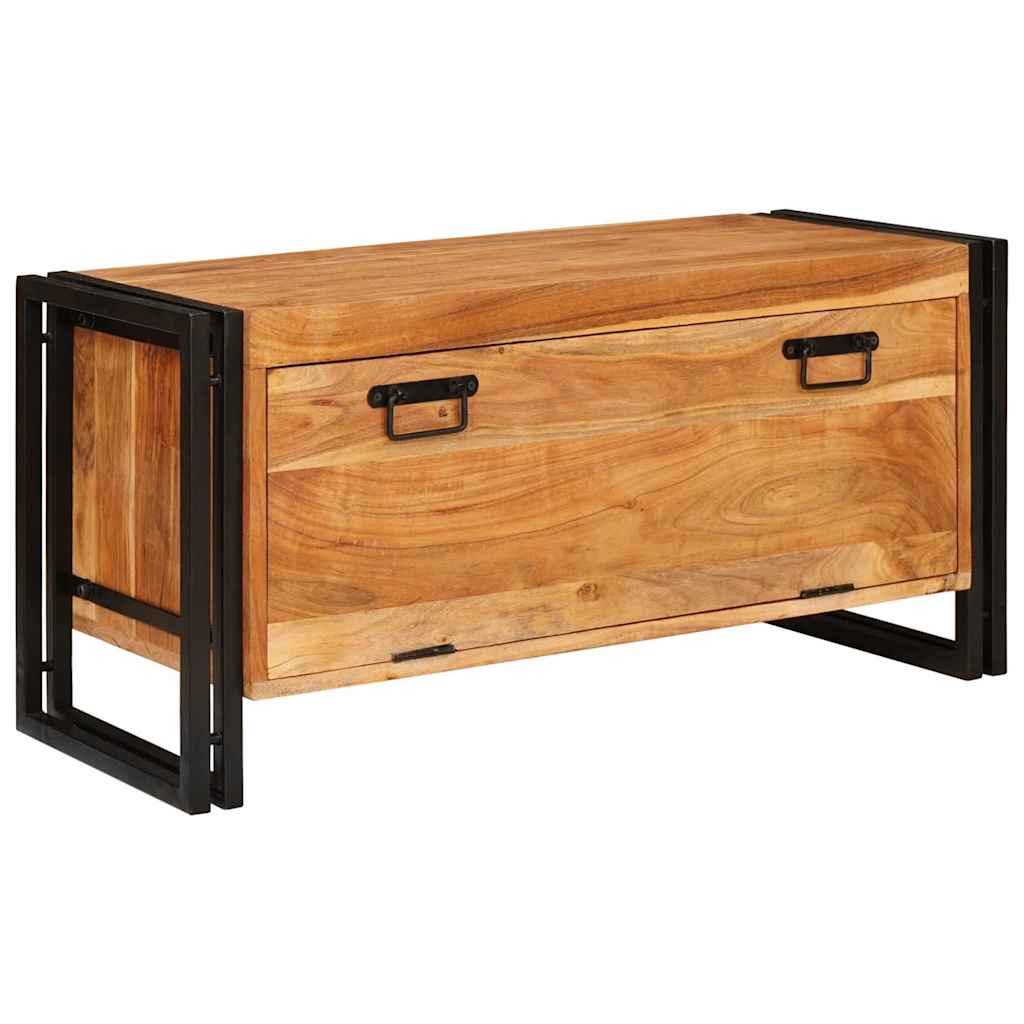 Sko skab med hylde Brun 90 x 38 x 45 cm Massivt akacietræ
