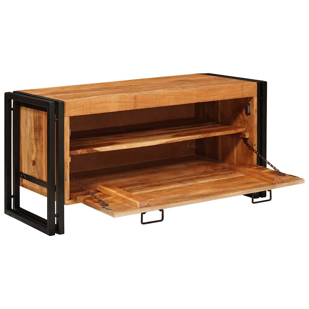 Sko skab med hylde Brun 90 x 38 x 45 cm Massivt akacietræ