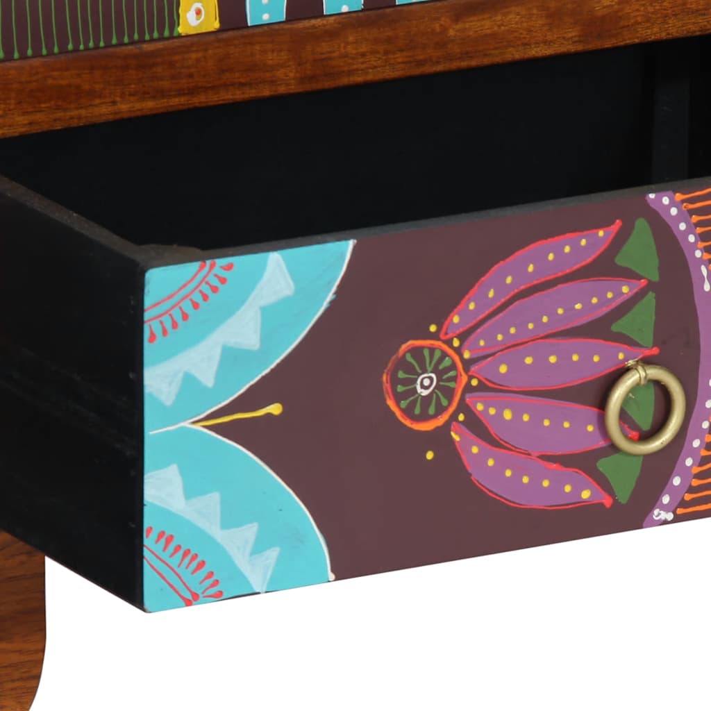 skænk flerfarvet 50x35x60 cm massivt akacietræ