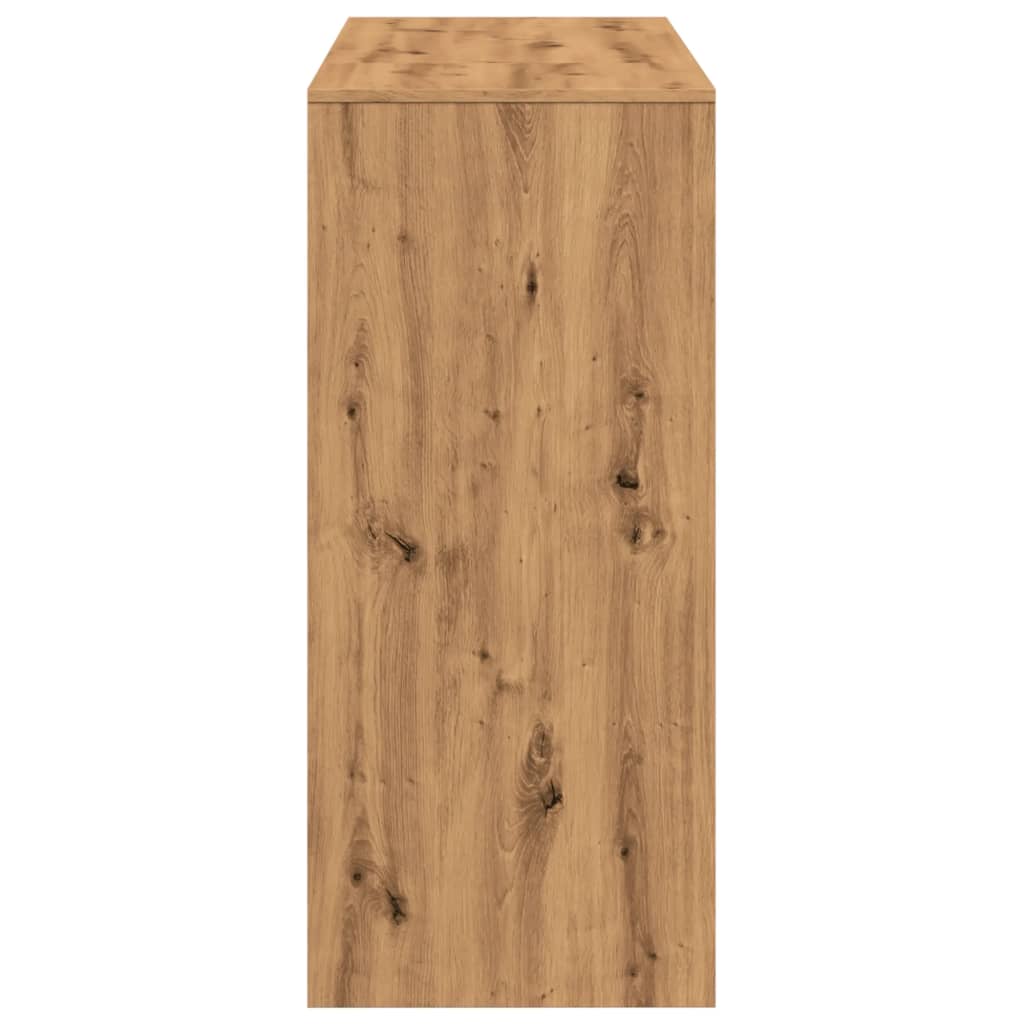 barbord m. hylde 124x46x103,5 cm konstrueret træ egetræslook