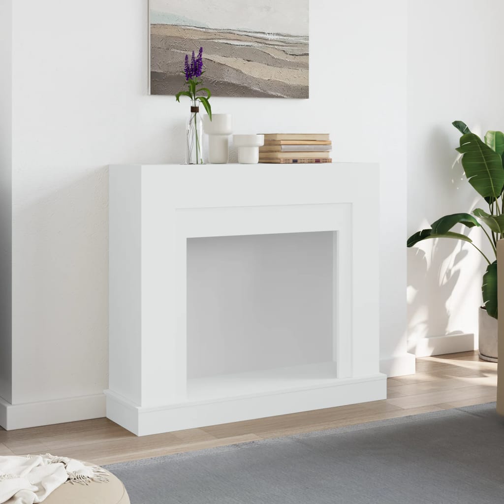 forsats til pejs 100x30x87,5 cm konstrueret træ hvid