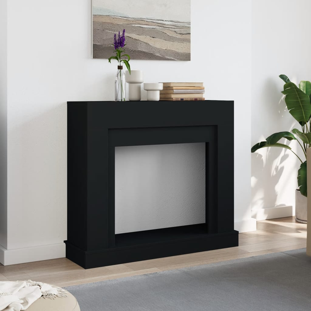 forsats til pejs 100x30x87,5 cm konstrueret træ sort