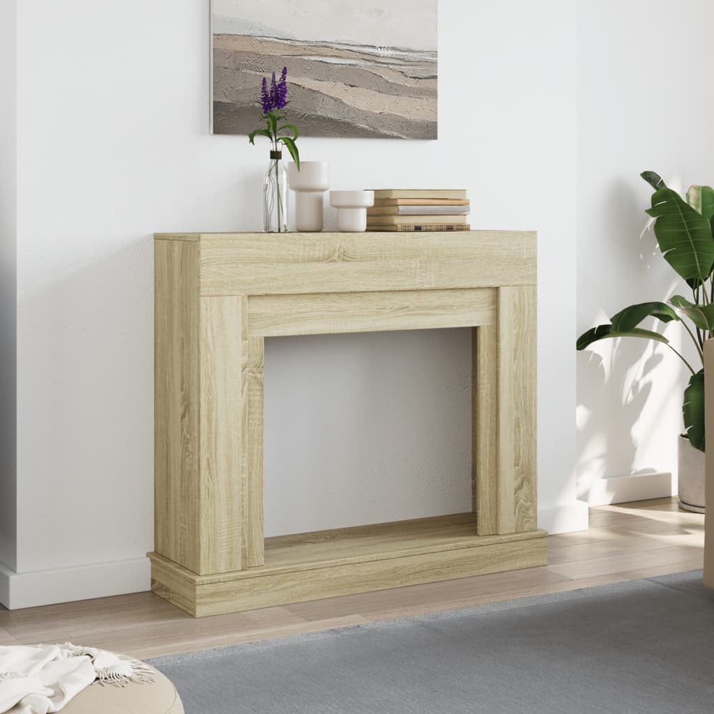 forsats til pejs 100x30x87,5 cm konstrueret træ sonoma-eg