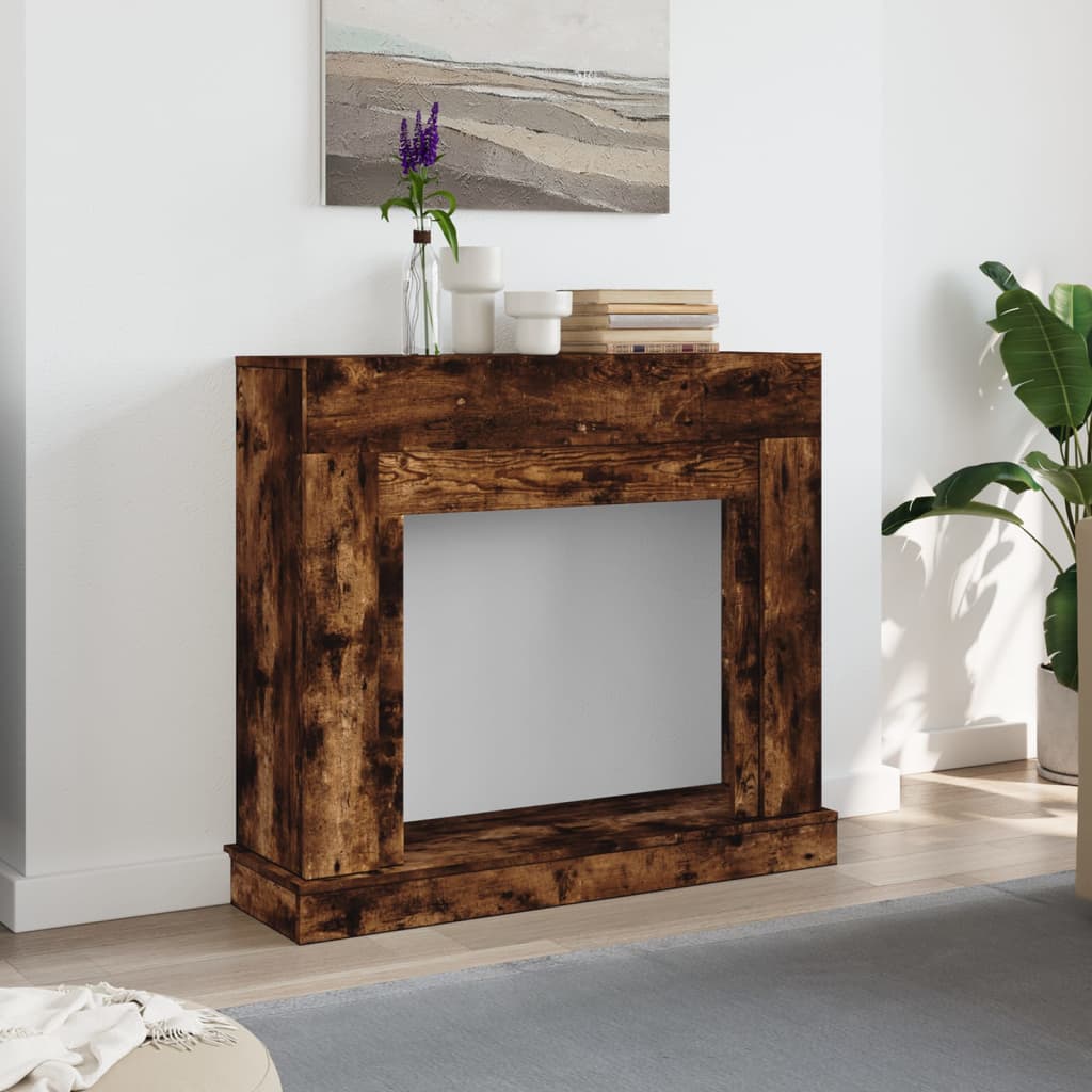 forsats til pejs 100x30x87,5 cm konstrueret træ røget eg