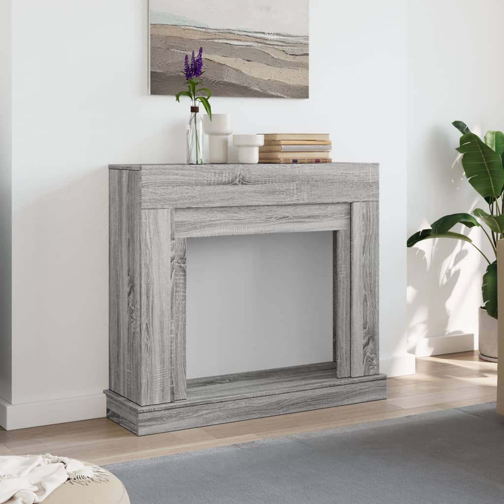 forsats til pejs 100x30x87,5 cm konstrueret træ grå sonoma-eg