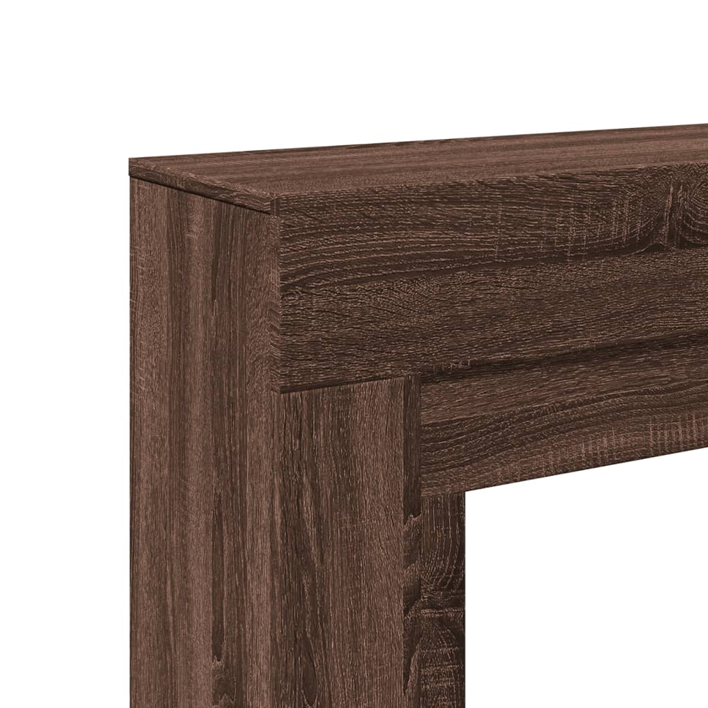 forsats til pejs 100x30x87,5 cm konstrueret træ brun egetræ