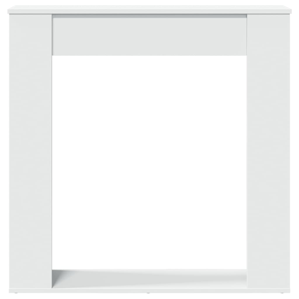 forsats til pejs 100x20x100 cm konstrueret træ hvid