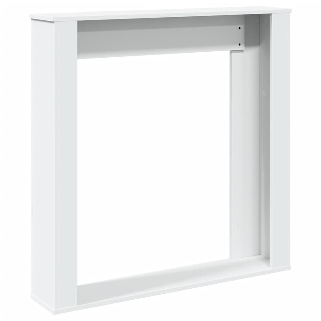 forsats til pejs 100x20x100 cm konstrueret træ hvid
