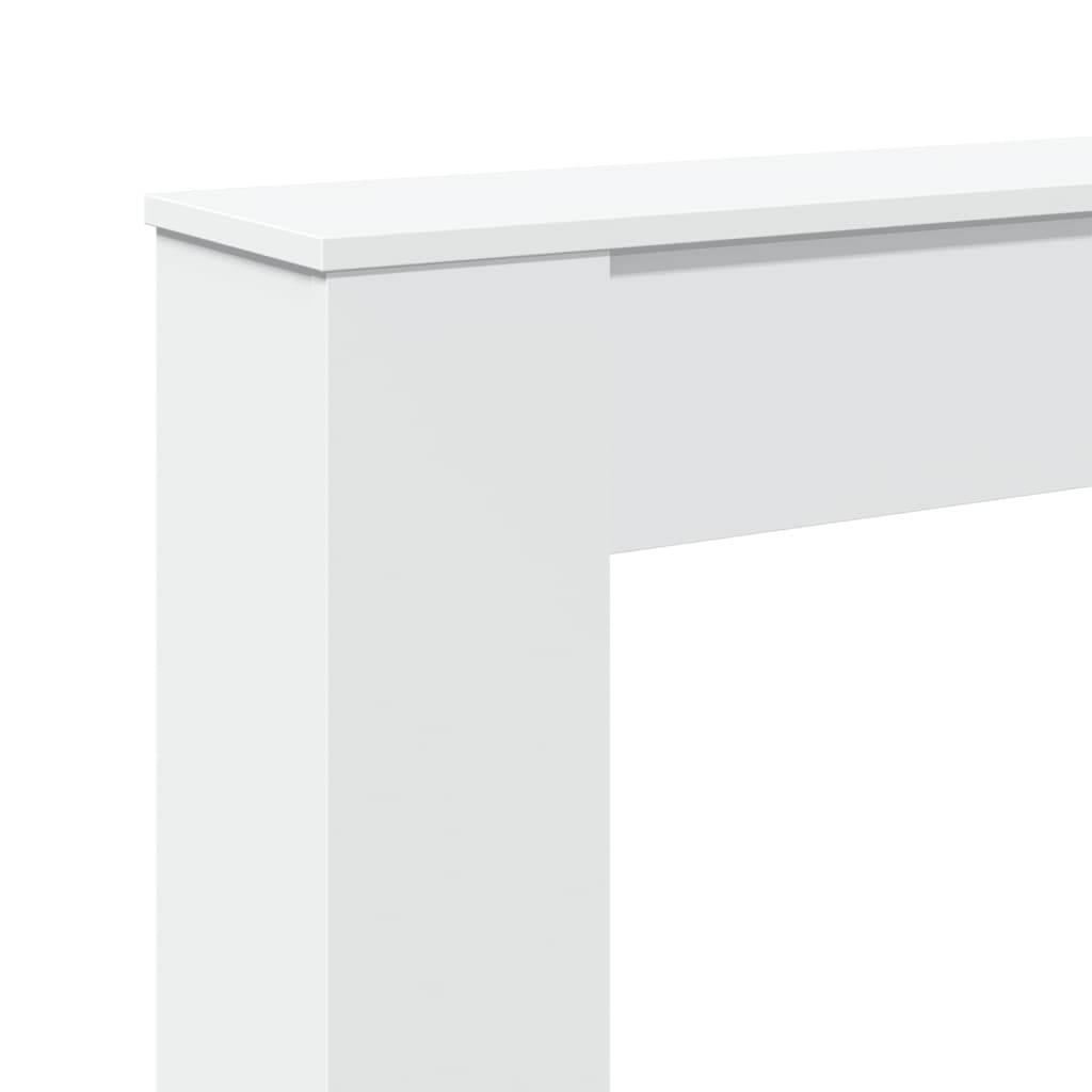 forsats til pejs 100x20x100 cm konstrueret træ hvid