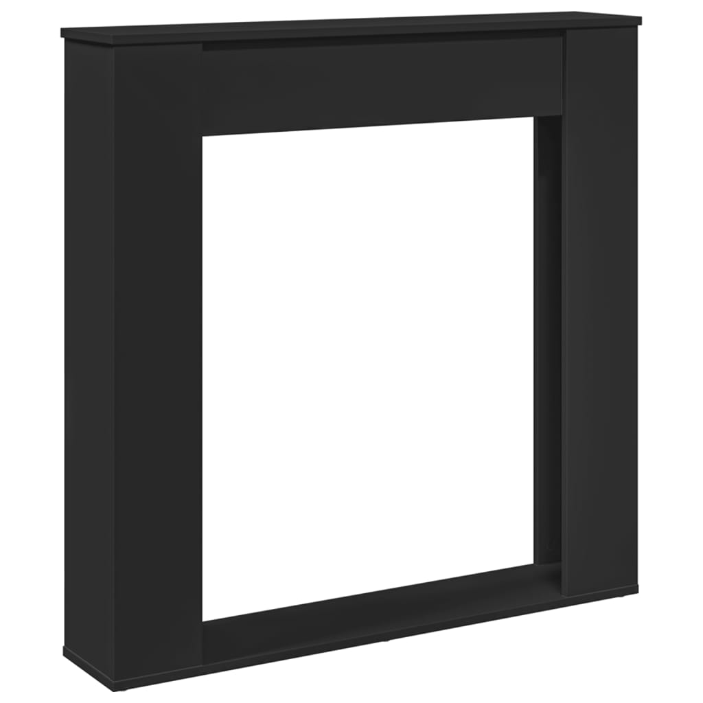 forsats til pejs 100x20x100 cm konstrueret træ sort