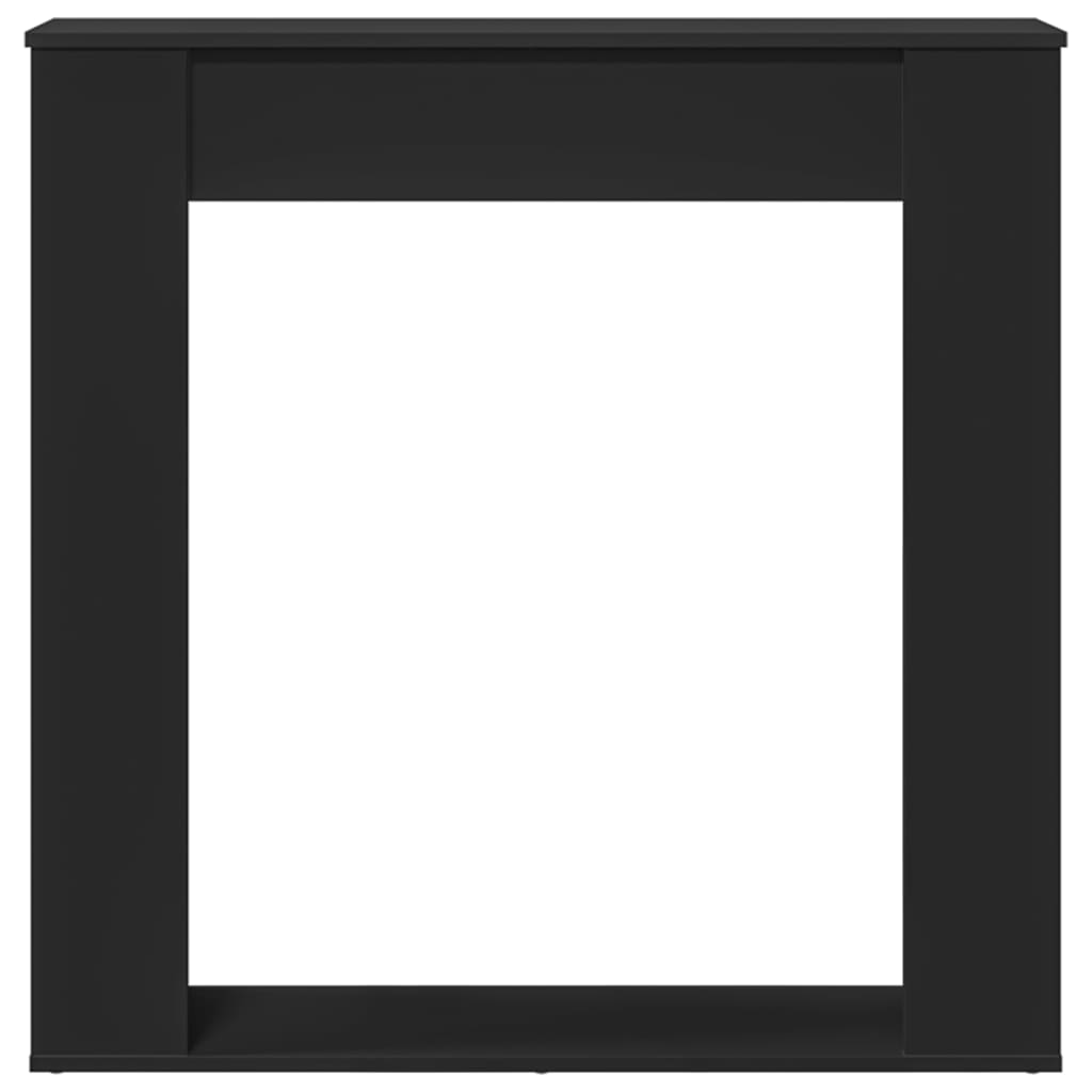 forsats til pejs 100x20x100 cm konstrueret træ sort