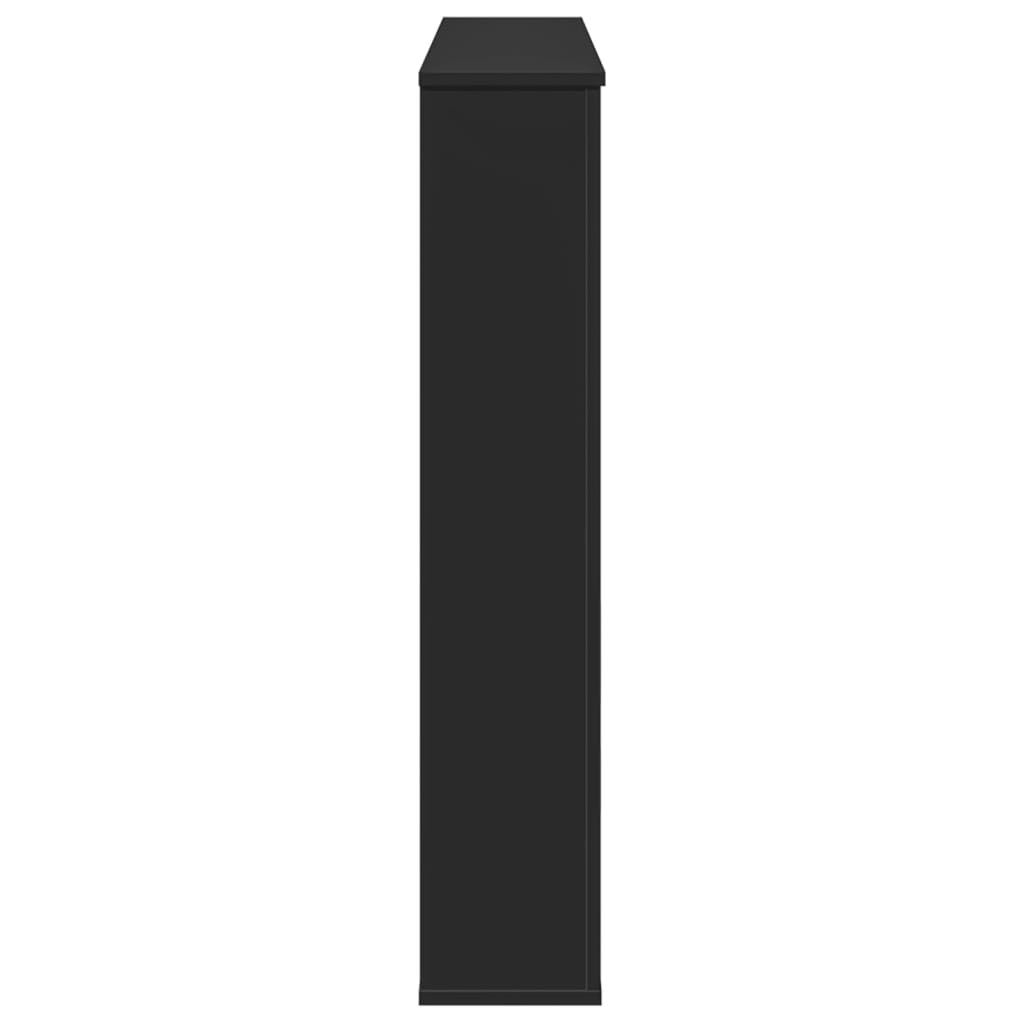 forsats til pejs 100x20x100 cm konstrueret træ sort