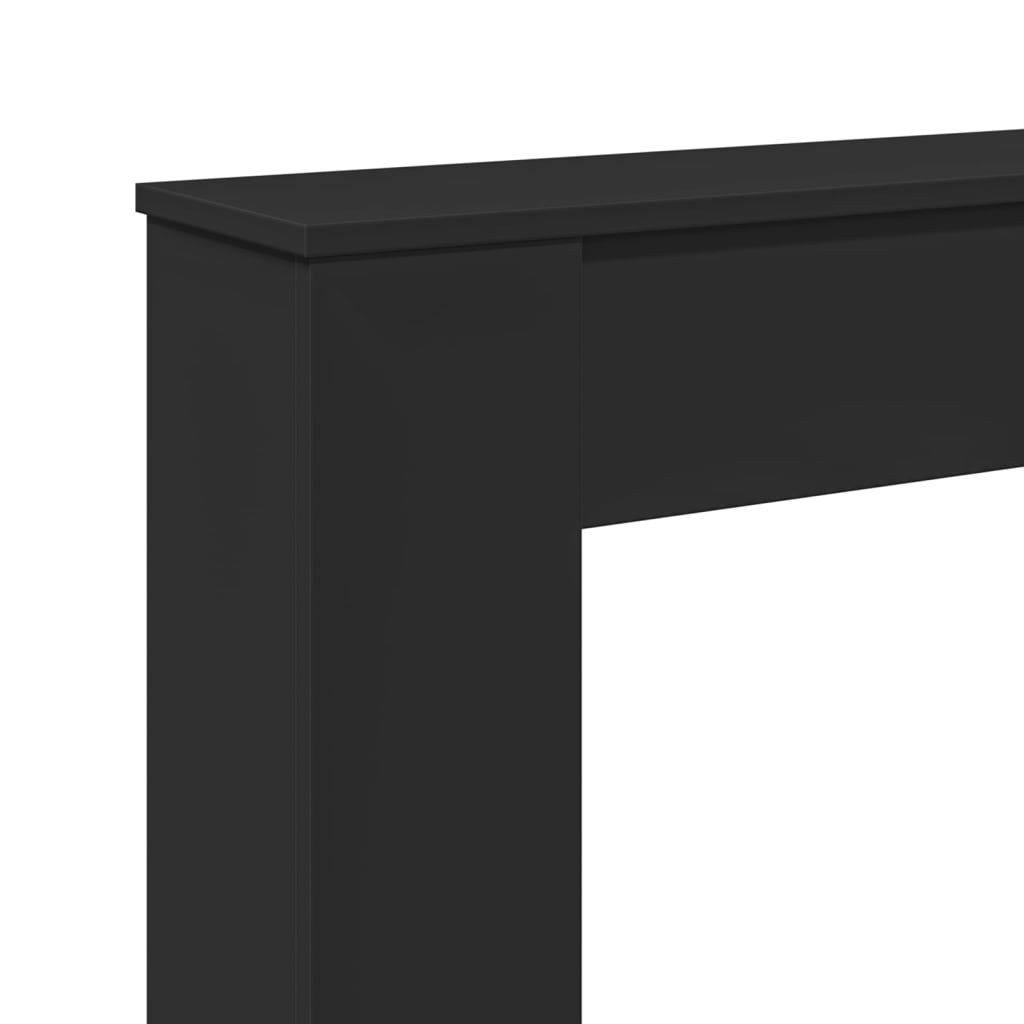 forsats til pejs 100x20x100 cm konstrueret træ sort