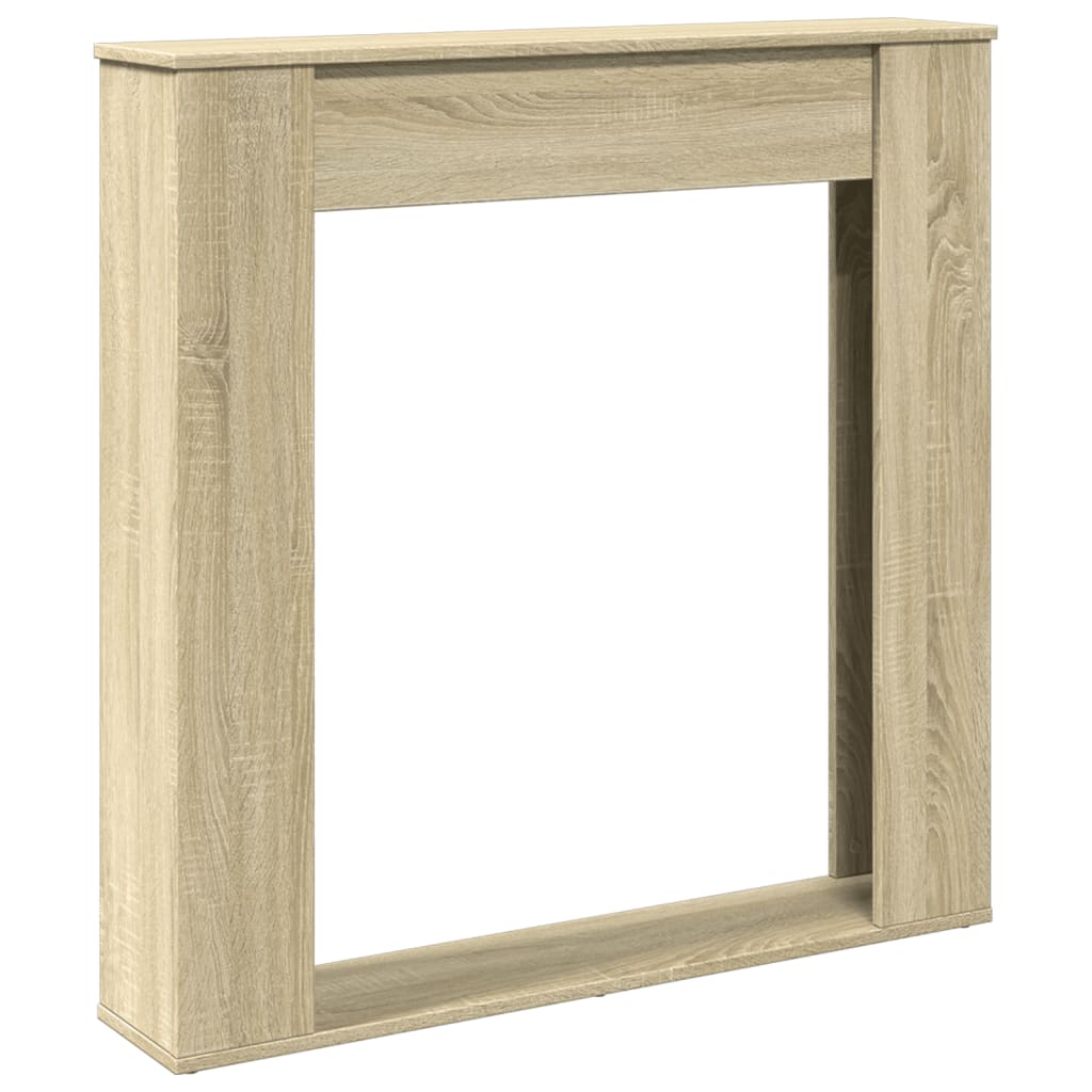 forsats til pejs 100x20x100 cm konstrueret træ sonoma-eg