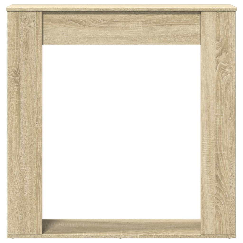 forsats til pejs 100x20x100 cm konstrueret træ sonoma-eg