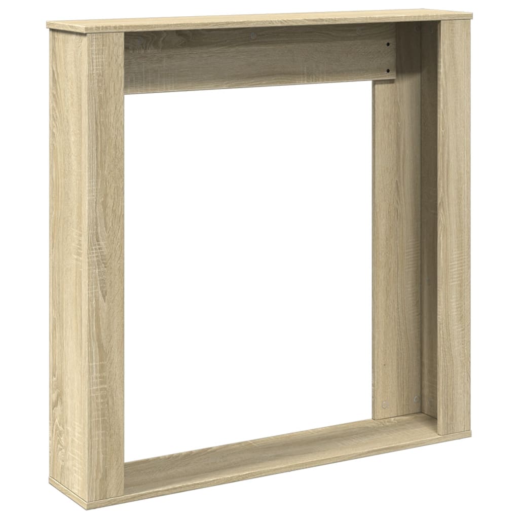 forsats til pejs 100x20x100 cm konstrueret træ sonoma-eg