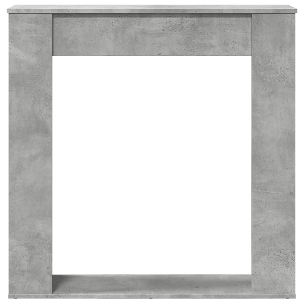 forsats til pejs 100x20x100 cm konstrueret træ betongrå