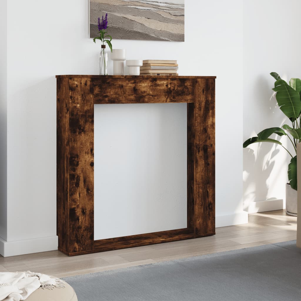 forsats til pejs 100x20x100 cm konstrueret træ røget eg