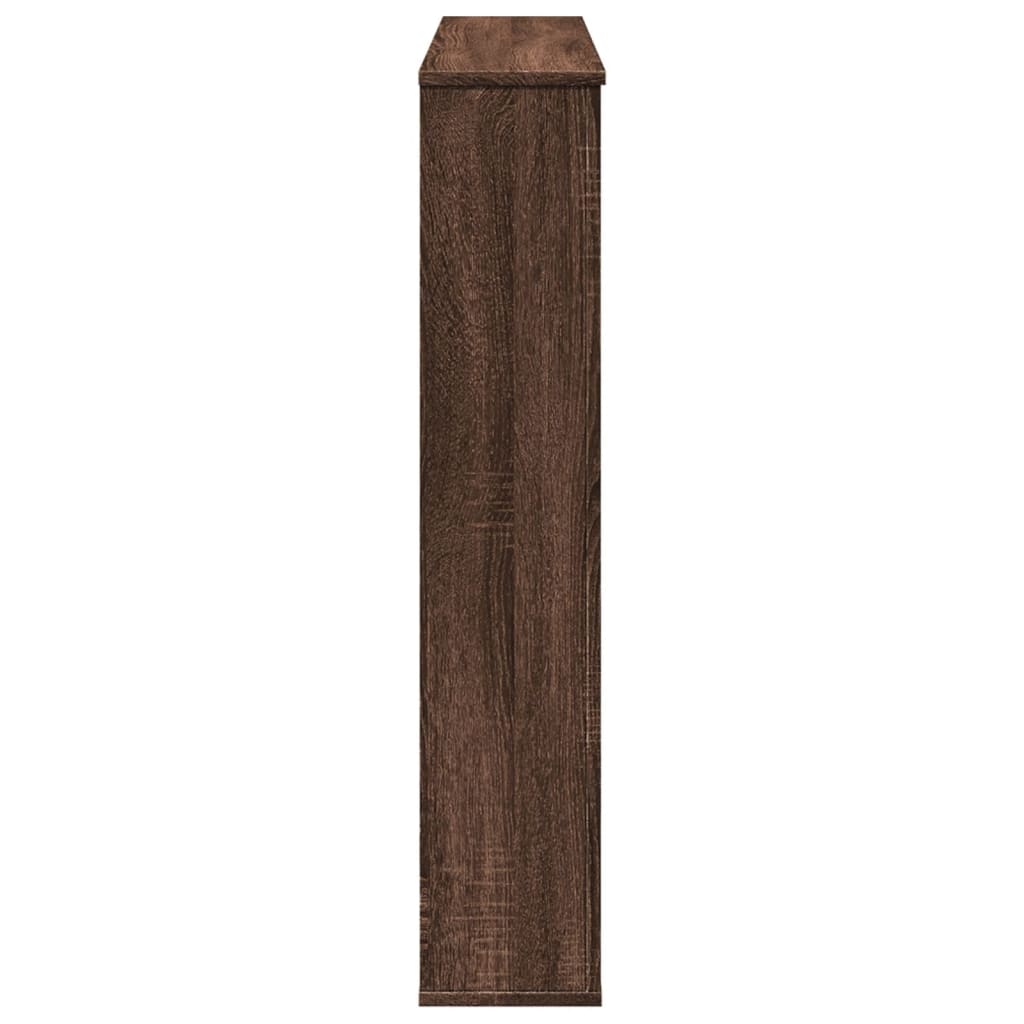 forsats til pejs 100x20x100 cm konstrueret træ brun egetræ