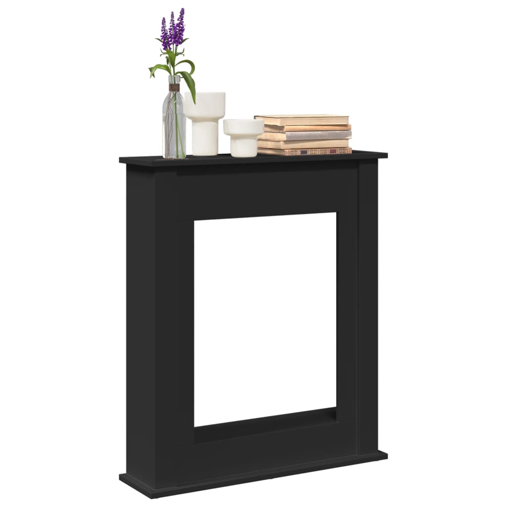 forsats til pejs 75x20x87,5 cm konstrueret træ sort