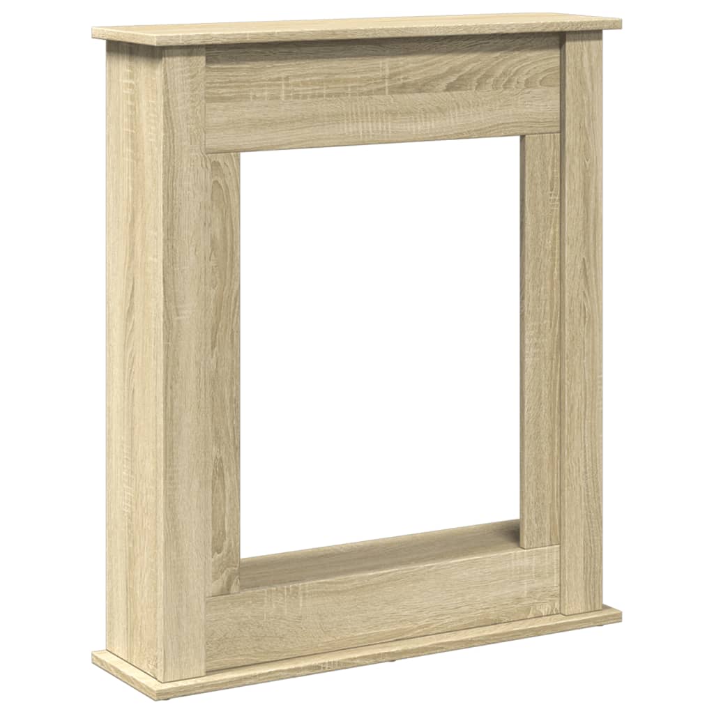 forsats til pejs 75x20x87,5 cm konstrueret træ sonoma-eg